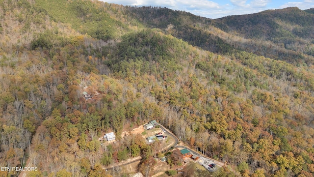 bird's eye view featuring a mountain view