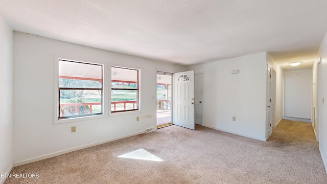 spare room with light carpet