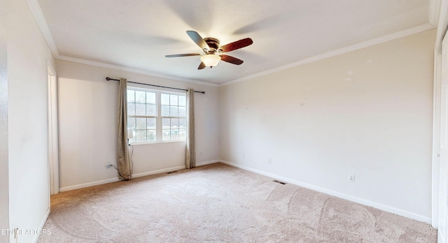 170 Mallory Dr, New Tazewell, TN 37825 - carpeted spare room featuring ceiling fan, baseboards, and ornamental molding