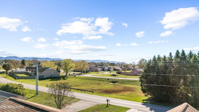 exterior space with a mountain view