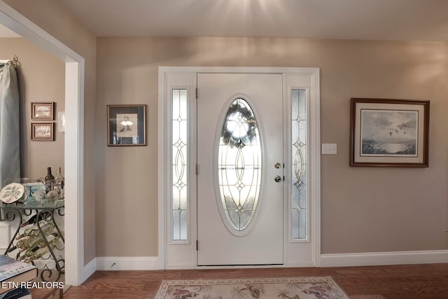 foyer featuring hardwood / wood-style flooring