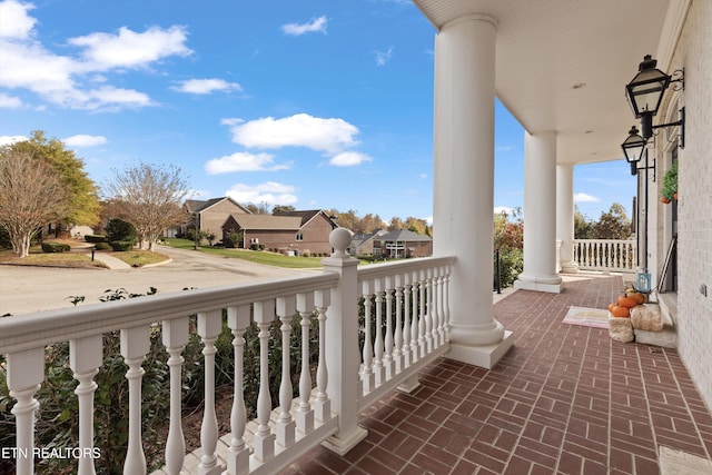 balcony featuring a porch