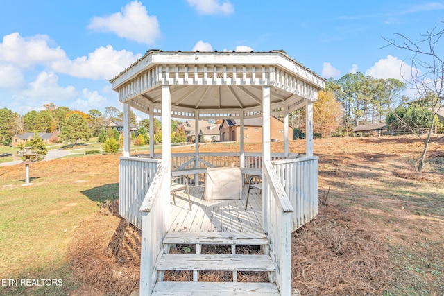 deck with a gazebo