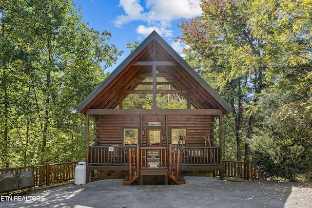 view of log-style house