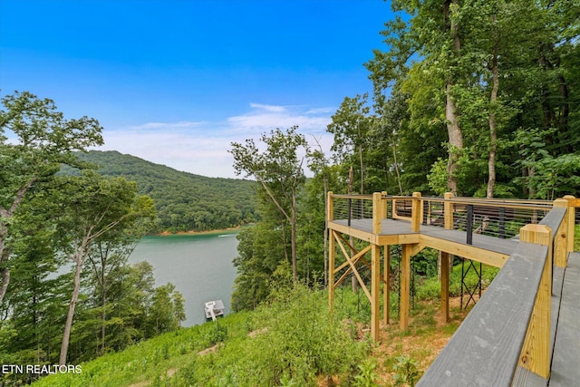 exterior space featuring a mountain view