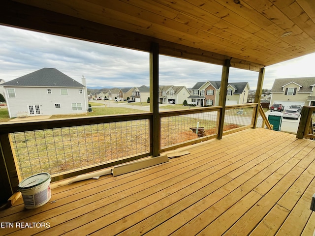 deck featuring a residential view