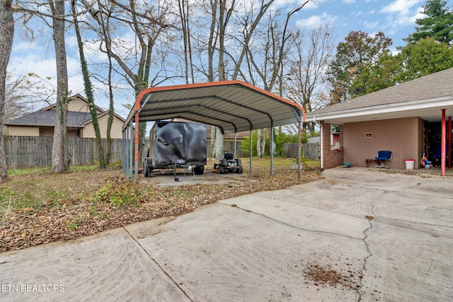 view of parking featuring a carport