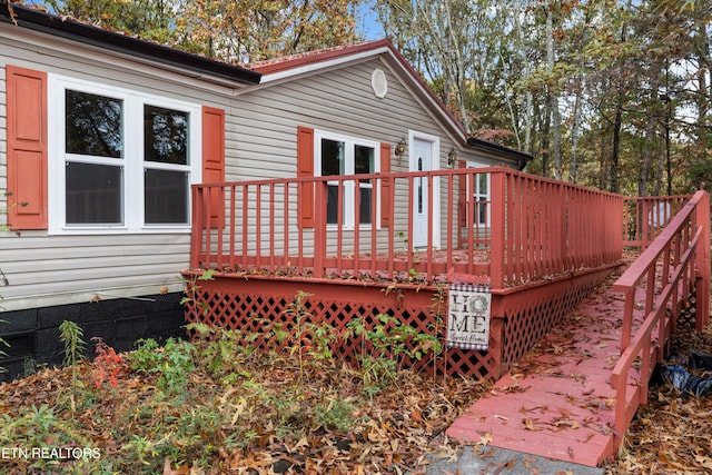 view of wooden deck