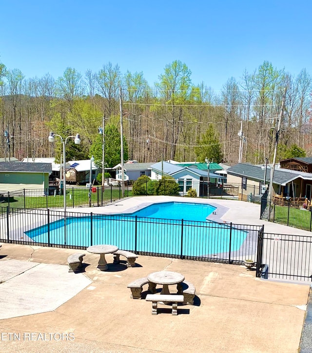 view of pool featuring a patio area