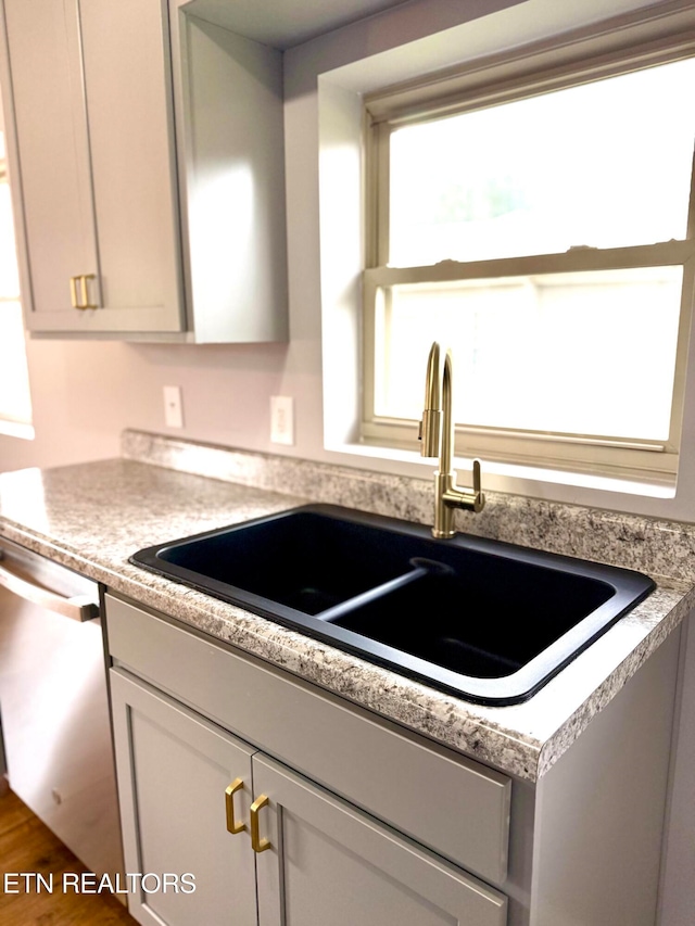 kitchen featuring stainless steel dishwasher and sink