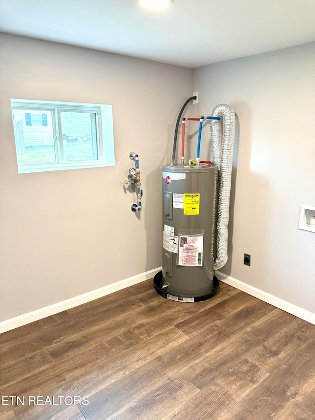 utility room with electric water heater