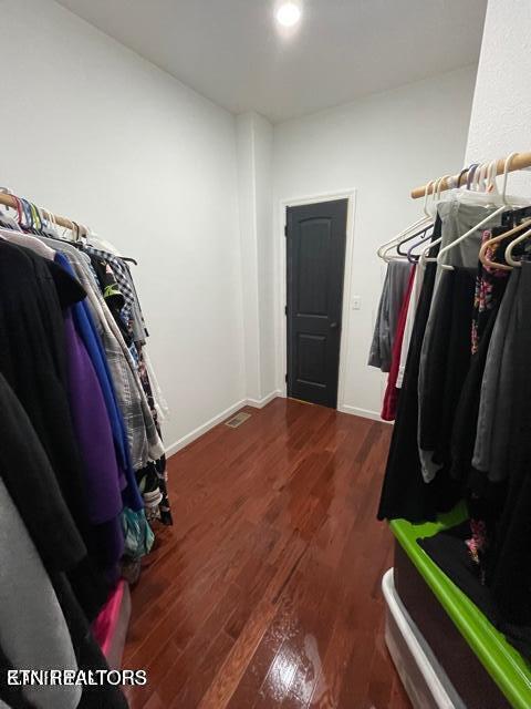 178 Woods Hill Rd, Helenwood, TN 37755 - walk in closet with dark wood finished floors