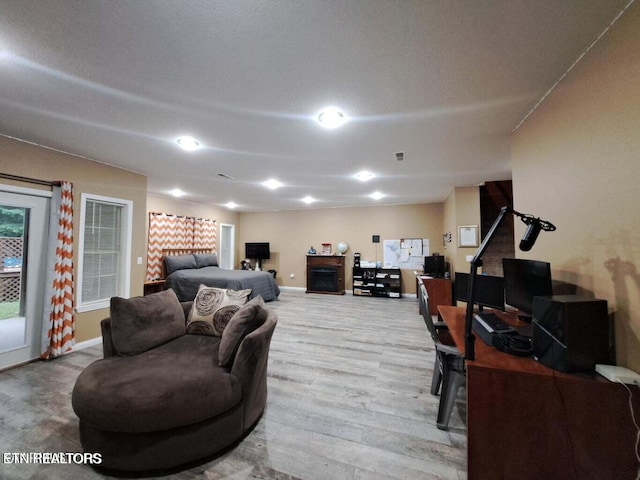 living room featuring light hardwood / wood-style floors