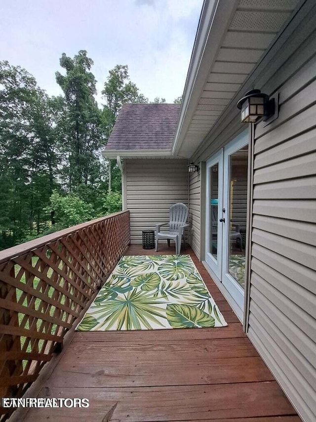 deck with french doors