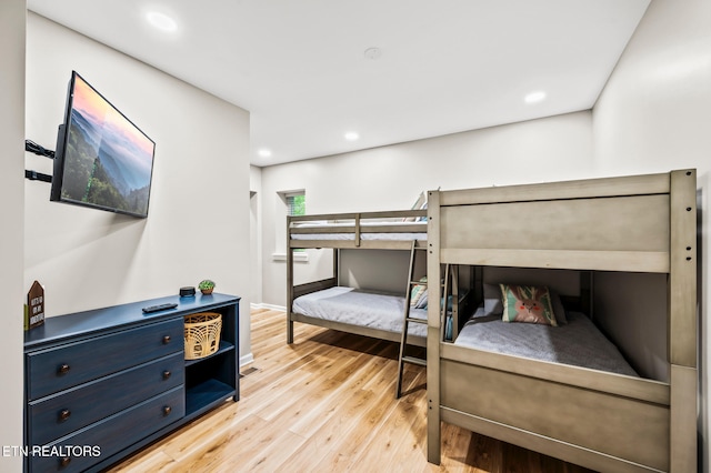 bedroom featuring light hardwood / wood-style floors