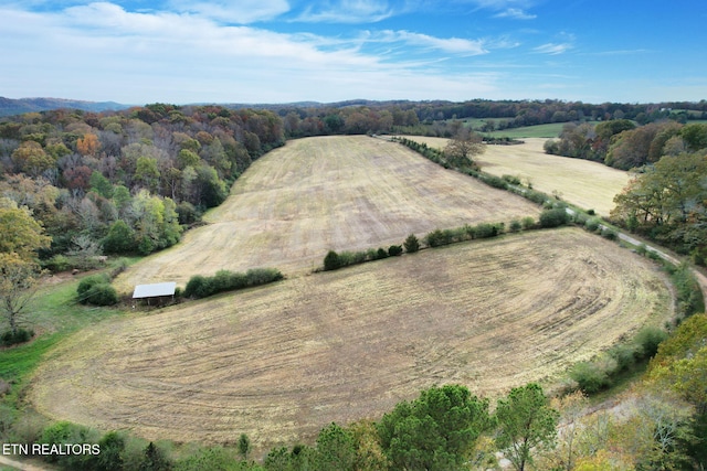 bird's eye view with a rural view