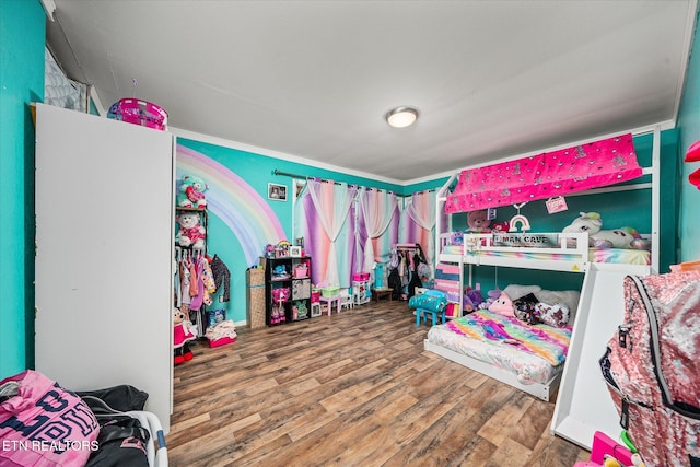 bedroom with wood-type flooring