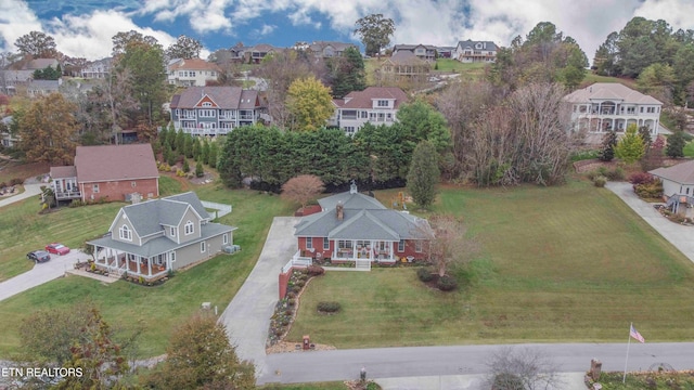 drone / aerial view with a residential view