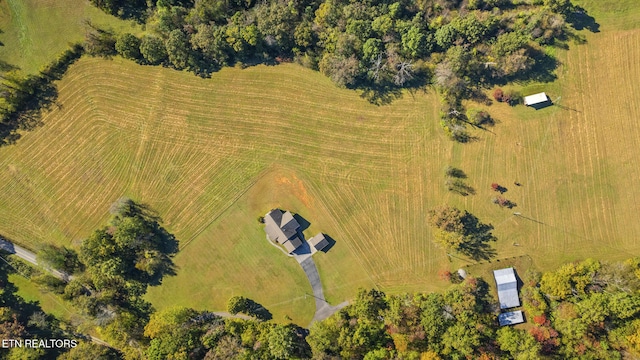 aerial view with a rural view