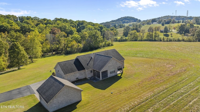 aerial view featuring a rural view