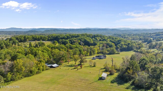 aerial view featuring a mountain view