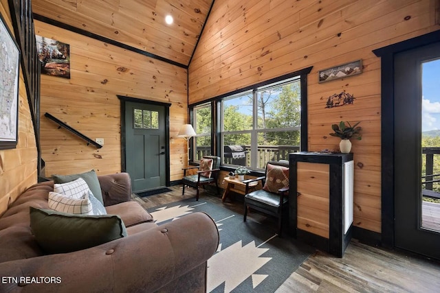 interior space with lofted ceiling