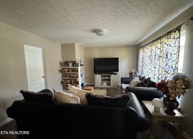 1005 Hollywood Dr, Middlesboro, KY 40965 - living room featuring hardwood / wood-style flooring and a textured ceiling