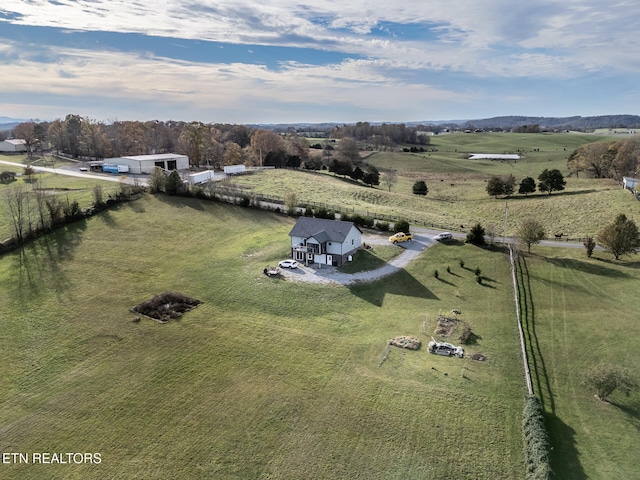 aerial view featuring a rural view