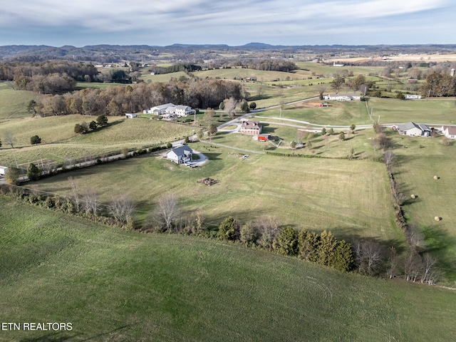 drone / aerial view with a rural view