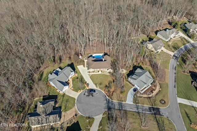 drone / aerial view featuring a residential view