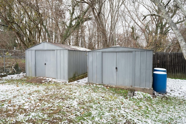 view of snow covered structure