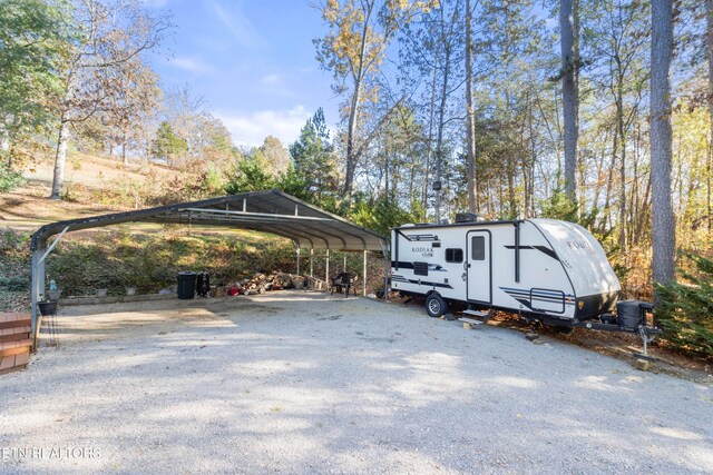 view of car parking with a carport