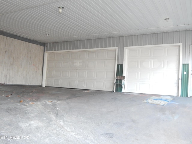 view of garage