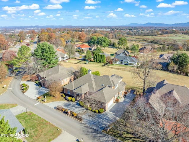 aerial view featuring a mountain view