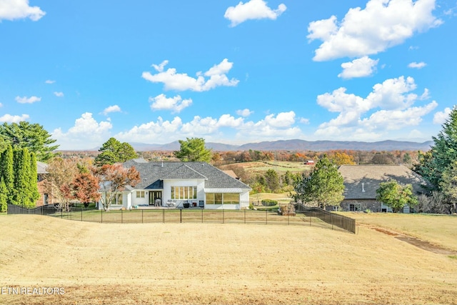 exterior space with a mountain view