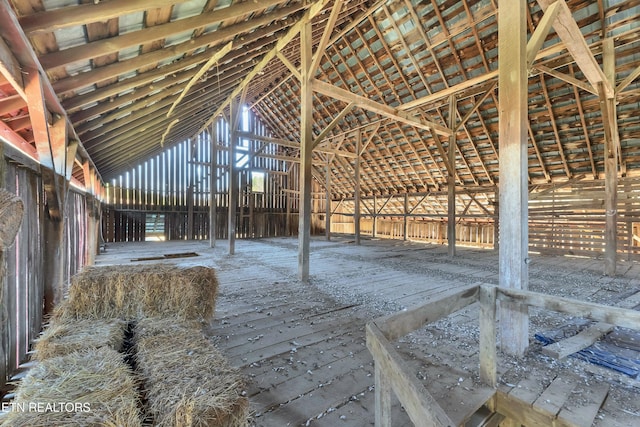 view of unfinished attic