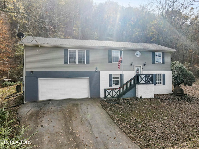 split foyer home with a garage