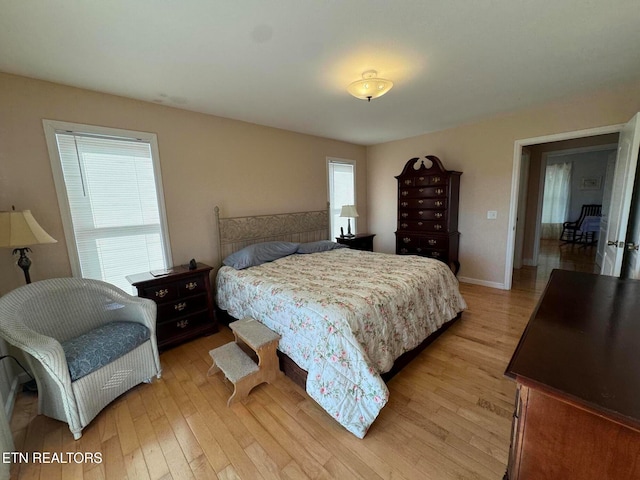 bedroom featuring light hardwood / wood-style flooring