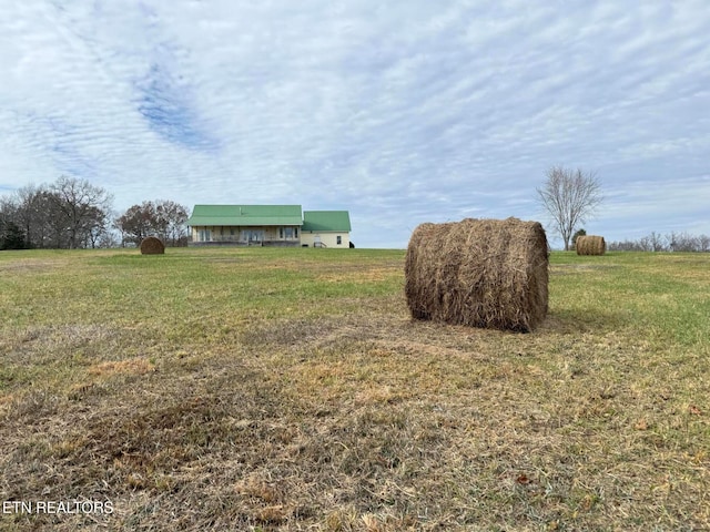 view of yard with a rural view