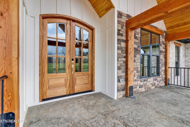 entrance to property with french doors