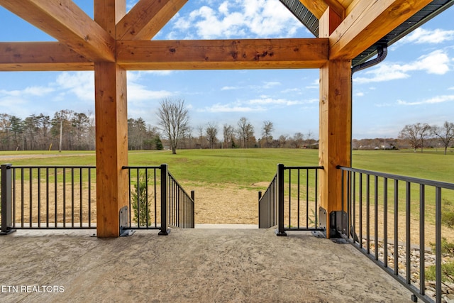 view of patio featuring a rural view