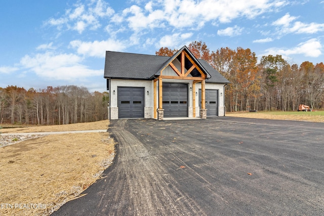 exterior space featuring a garage