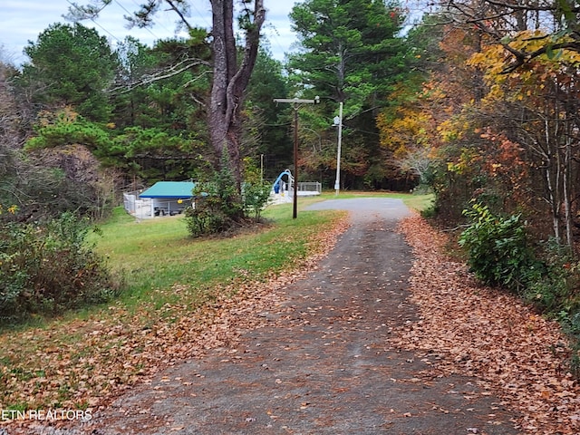 140 N Hillcrest Dr, Spring City, TN 37381 - view of asphalt road featuring a forest view