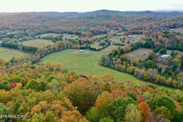 aerial view featuring a mountain view