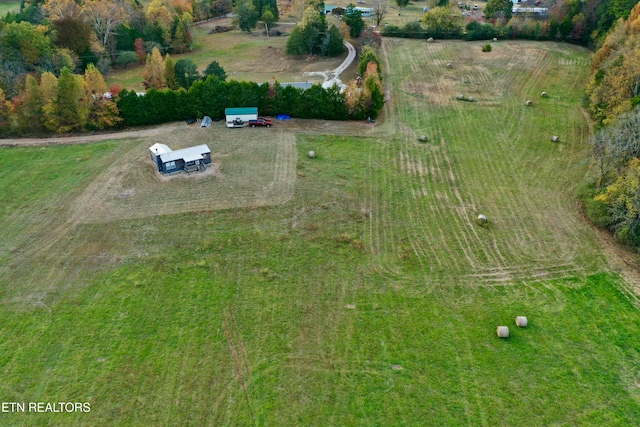 aerial view with a rural view