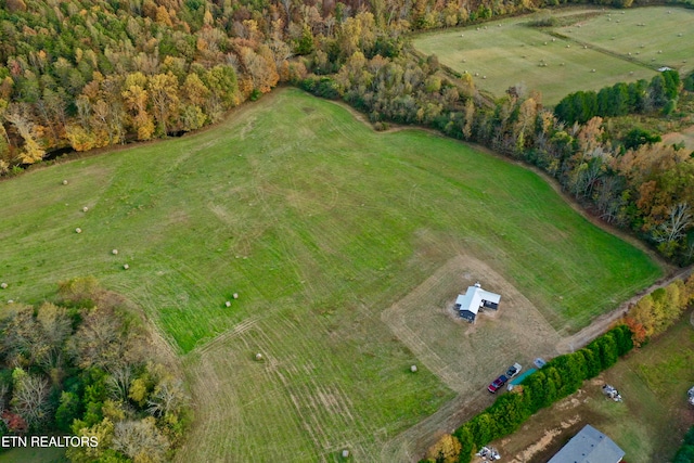 bird's eye view featuring a rural view