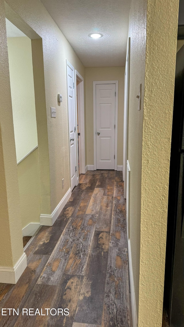 hall featuring dark wood-type flooring