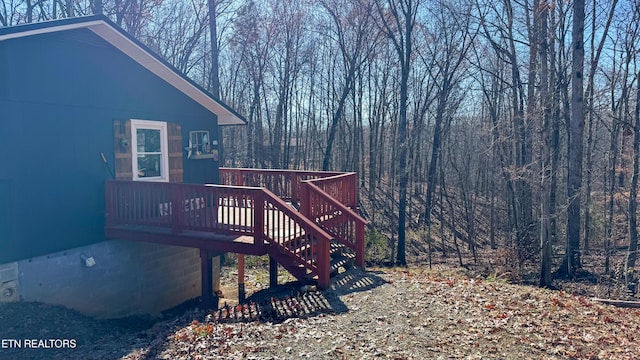 view of yard with a deck