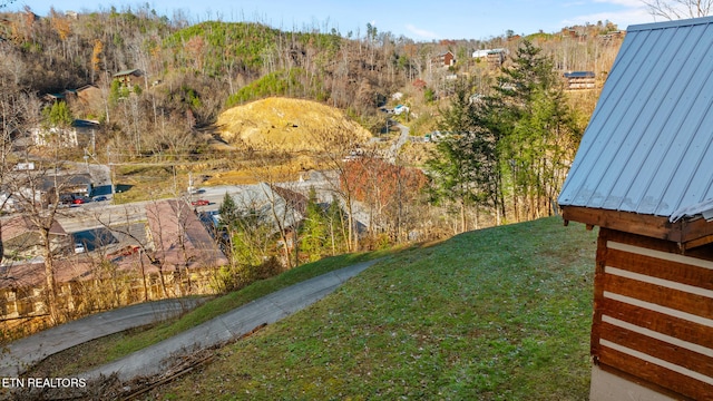 view of yard featuring a mountain view