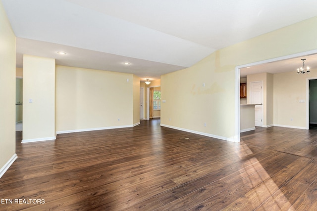 122 Windsor Rd, Crossville, TN 38558 - empty room with dark hardwood / wood-style flooring and a chandelier